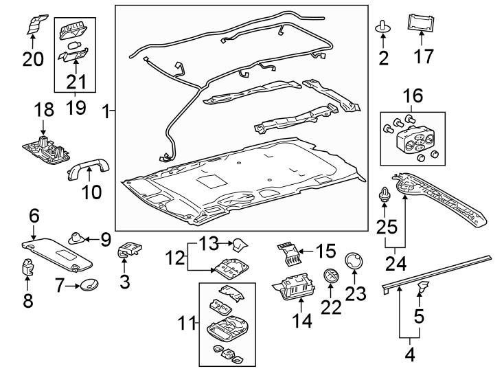 Diagram INTERIOR TRIM. for your 2002 Toyota Camry  SE SEDAN 