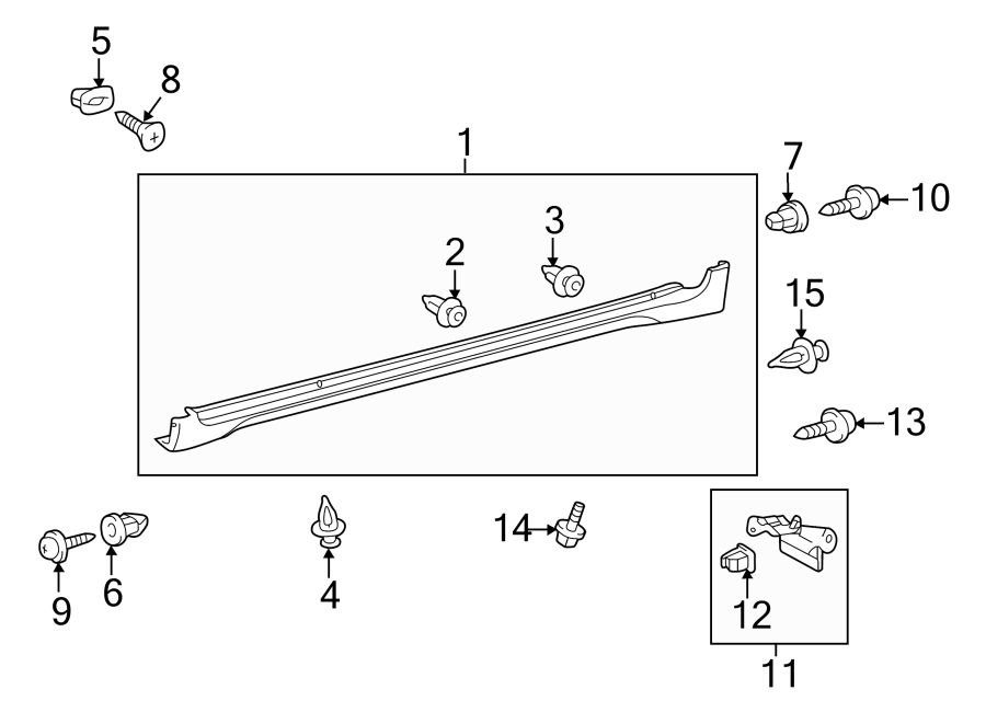 Diagram PILLARS. ROCKER & FLOOR. EXTERIOR TRIM. for your Toyota