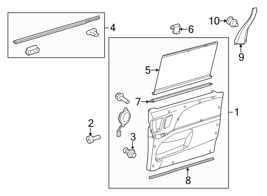 Diagram SIDE LOADING DOOR. INTERIOR TRIM. for your Toyota