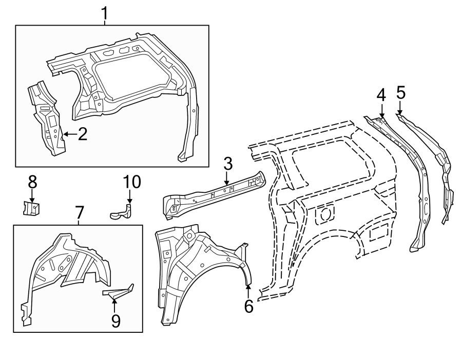 Diagram SIDE PANEL. INNER STRUCTURE. for your 2012 Toyota Sienna 3.5L V6 A/T FWD Base Mini Passenger Van 