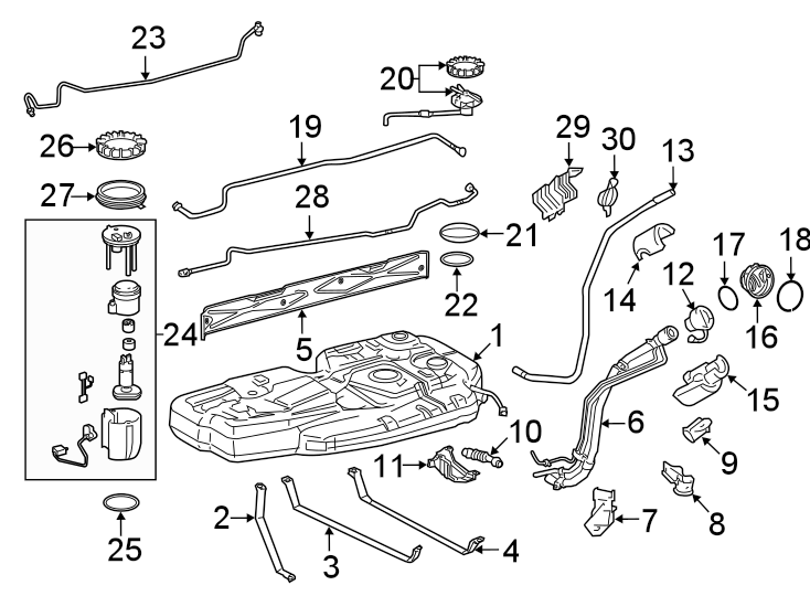 Diagram FUEL SYSTEM COMPONENTS. for your 2005 Toyota Prius   