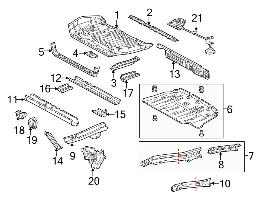 Diagram REAR BODY & FLOOR. FLOOR & RAILS. for your 2012 Toyota Sienna 3.5L V6 A/T FWD Base Mini Passenger Van 