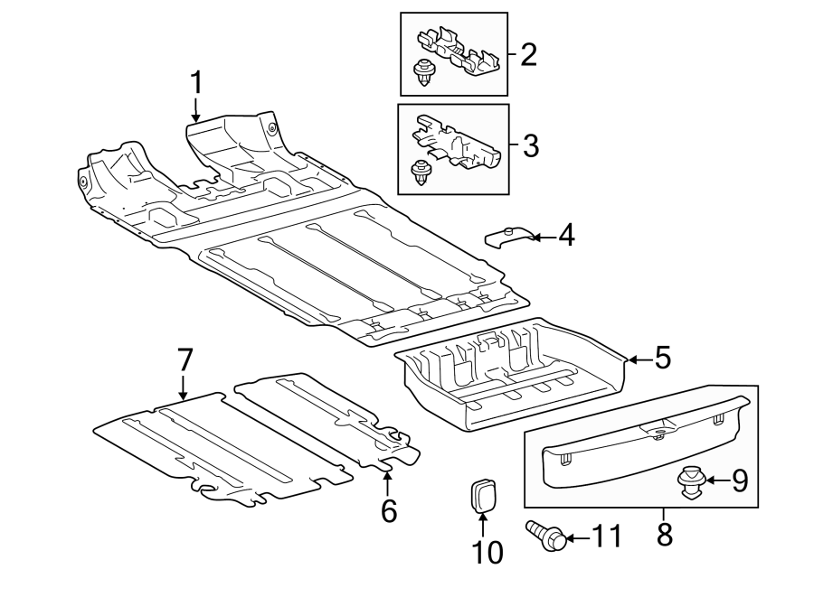 Diagram REAR BODY & FLOOR. INTERIOR TRIM. for your 2012 Toyota Sienna 3.5L V6 A/T FWD Base Mini Cargo Van 