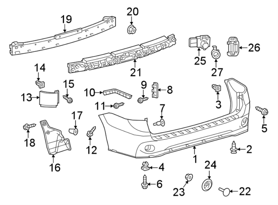 Diagram REAR BUMPER. BUMPER & COMPONENTS. for your 1996 Toyota