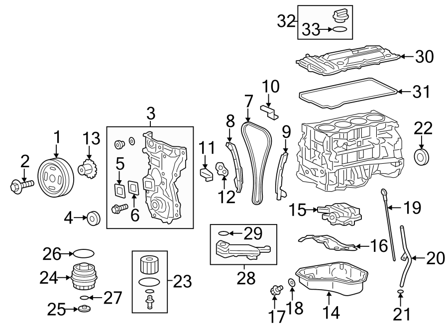 Diagram ENGINE / TRANSAXLE. ENGINE PARTS. for your Toyota