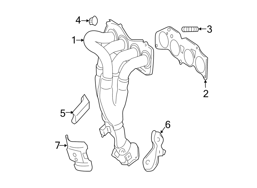 Diagram EXHAUST SYSTEM. MANIFOLD. for your 2011 Toyota Sienna  SE Mini Passenger Van 