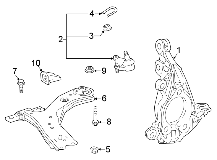 Diagram Front suspension. Suspension components. for your 2017 Toyota Tacoma   