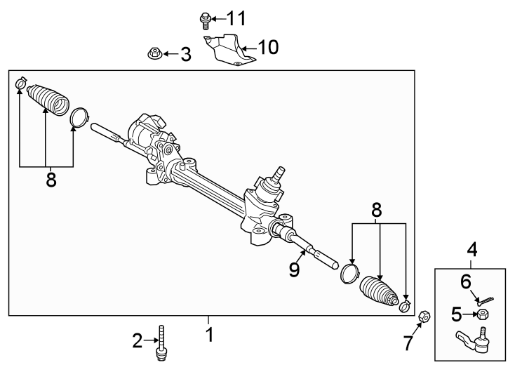 Full size assembly image of Steering gear & linkage. (1/1)