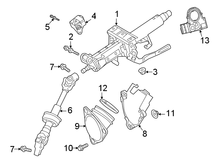 Diagram Steering column assembly. for your 2010 Toyota RAV4   