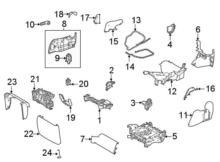 Diagram Seats & tracks. Second row seats. for your Toyota Sienna  