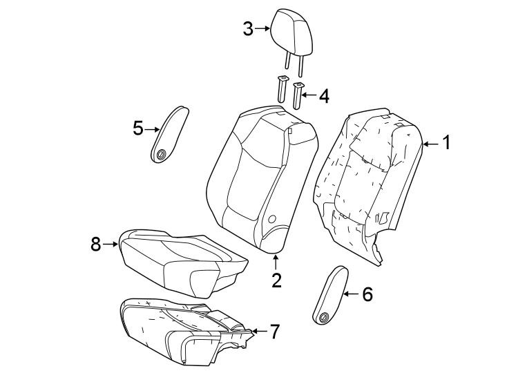 Diagram Seats & tracks. Second row seats. for your Toyota Sienna  