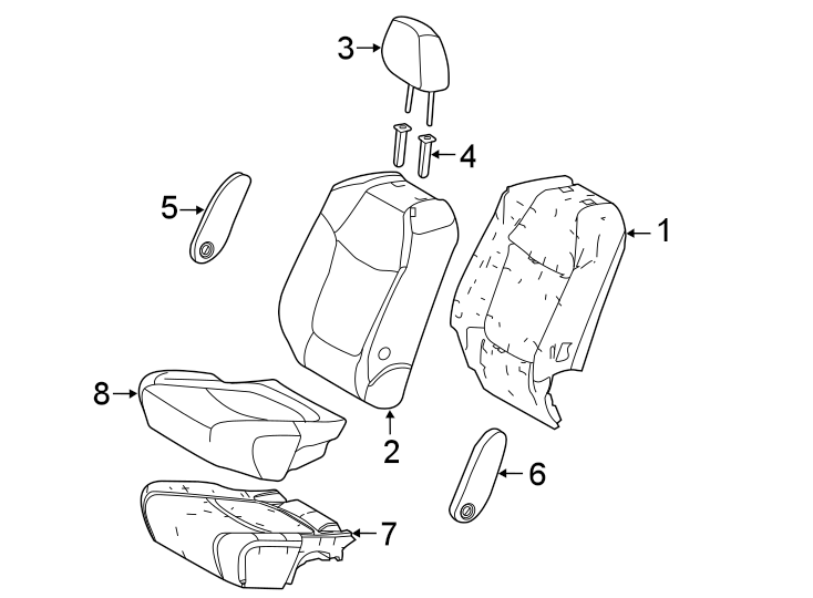 Diagram Seats & tracks. Second row seats. for your Toyota Sienna  