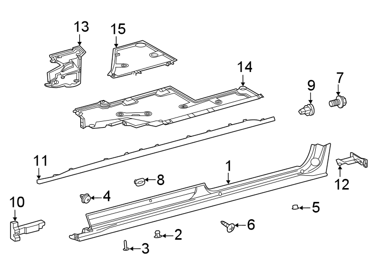 Diagram Pillars. Rocker & floor. Exterior trim. for your Toyota Sienna  