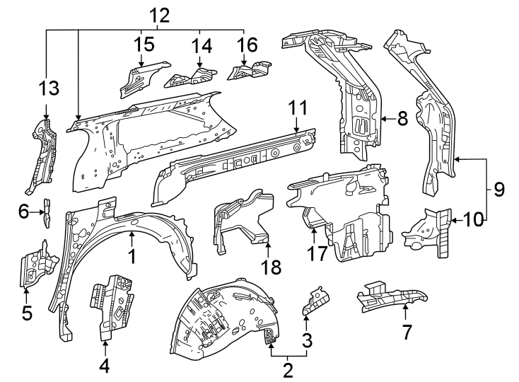 2018 Toyota Corolla iM Retainer. Pillar. LOCK. REINFORCED. Panel ...