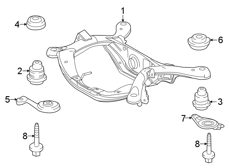 Diagram Rear suspension. Suspension mounting. for your 2010 Toyota Highlander   