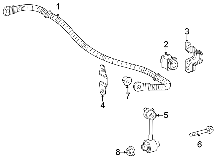 Diagram Rear suspension. Stabilizer bar & components. for your Toyota Corolla Cross  