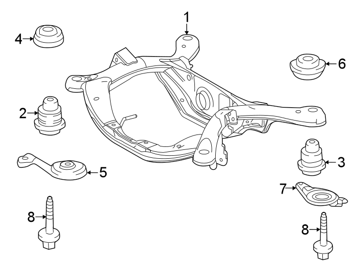 Diagram Rear suspension. Suspension mounting. for your 2010 Toyota Highlander   