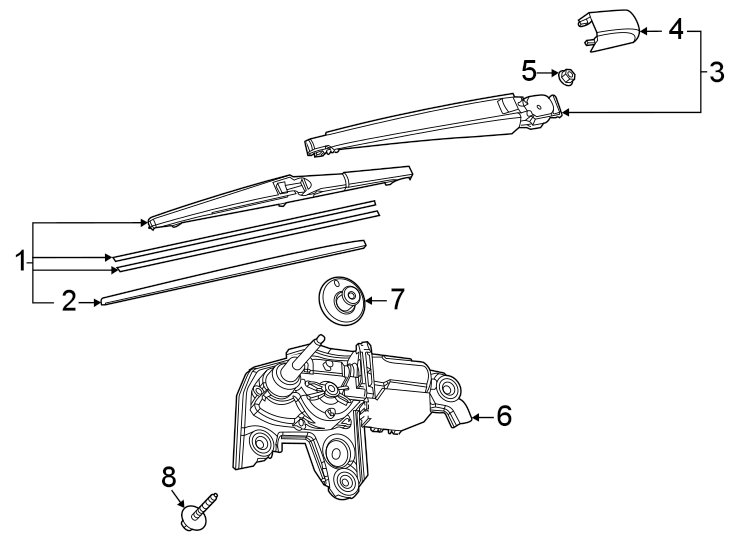 Diagram Lift gate. Wiper & washer components. for your 2021 Toyota Corolla  XSE Hatchback 