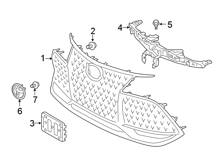 Diagram FRONT BUMPER & GRILLE. GRILLE & COMPONENTS. for your 2013 Toyota Prius Plug-In   