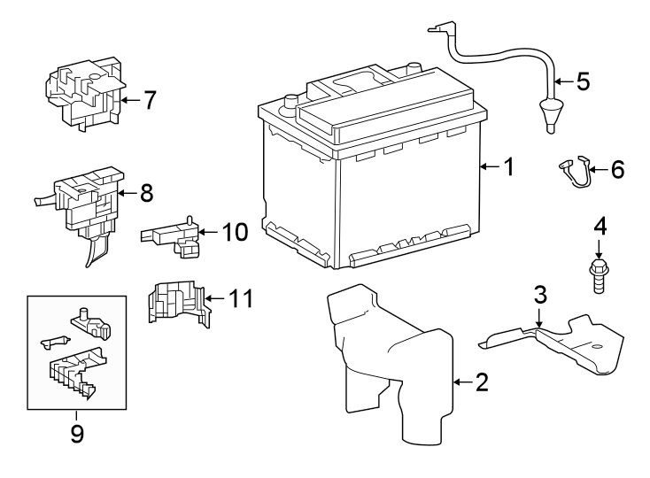 Diagram BATTERY. for your 2011 Toyota Corolla   