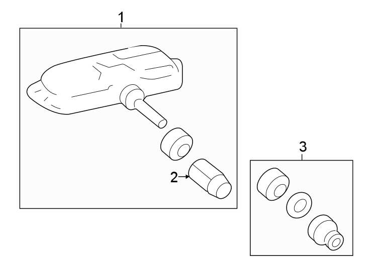 Diagram TIRE PRESSURE MONITOR COMPONENTS. for your 2015 Toyota Tacoma 2.7L A/T 4WD Base Crew Cab Pickup Fleetside 