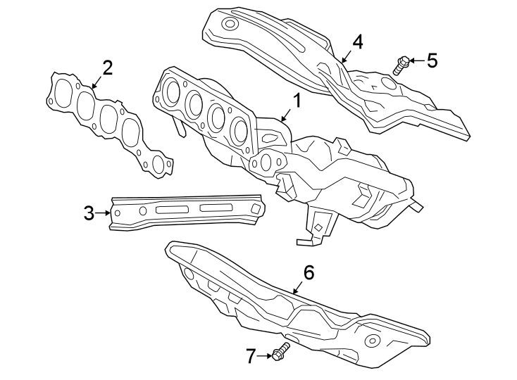 Diagram EXHAUST SYSTEM. MANIFOLD. for your 2022 Toyota 4Runner   