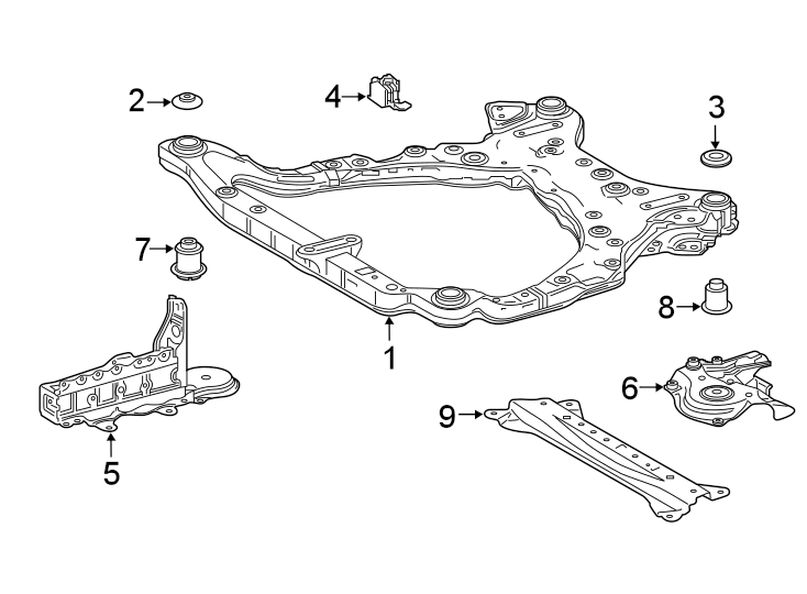 Diagram Front suspension. Suspension mounting. for your 2002 Toyota Highlander   