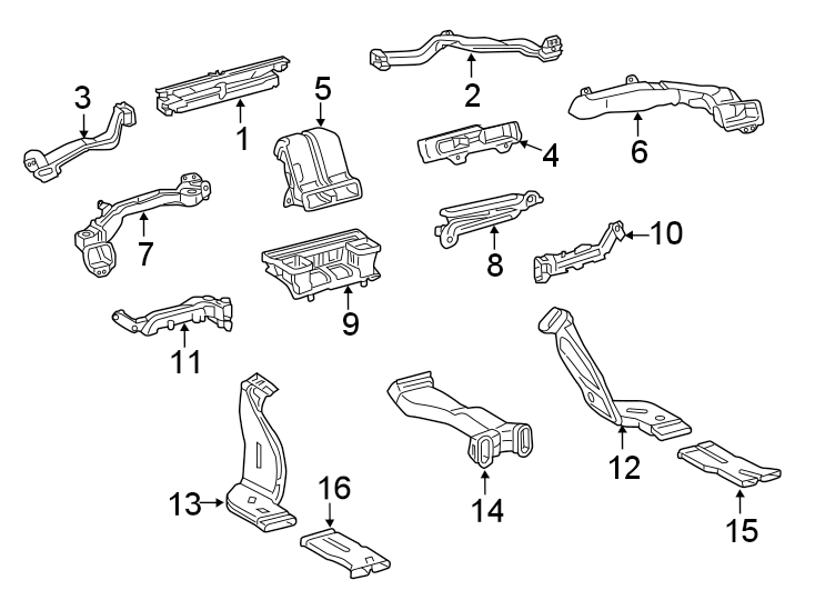 Diagram INSTRUMENT PANEL. DUCTS. for your 2008 Toyota Highlander   