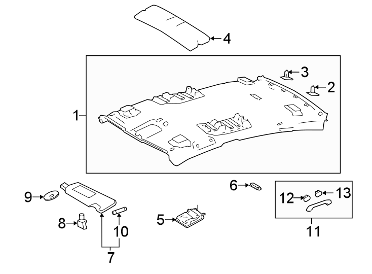 Diagram INTERIOR TRIM. for your Toyota