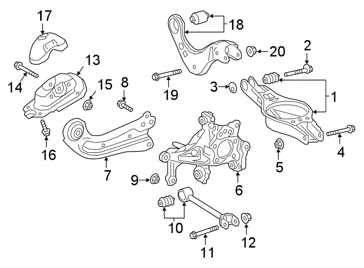 Diagram REAR SUSPENSION. SUSPENSION COMPONENTS. for your Toyota