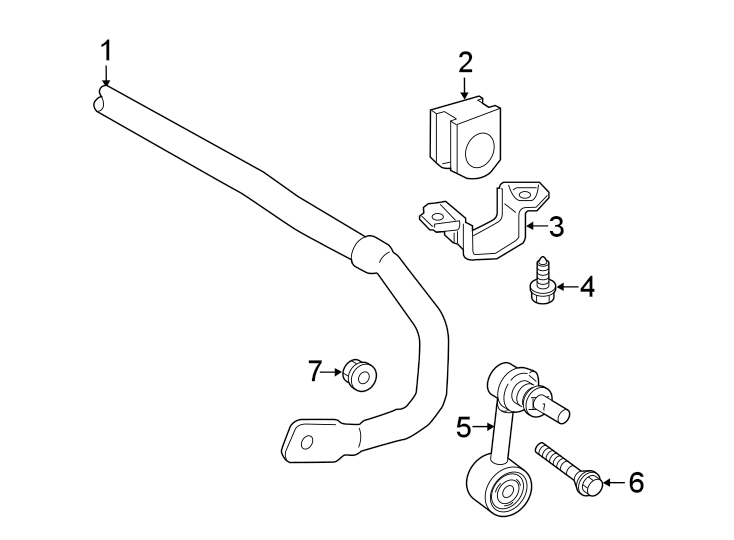 Full size assembly image of REAR SUSPENSION. STABILIZER BAR & COMPONENTS. (1/1)