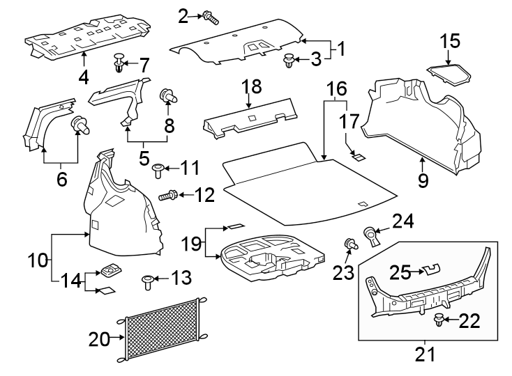 Diagram REAR BODY & FLOOR. INTERIOR TRIM. for your 2006 Toyota 4Runner   