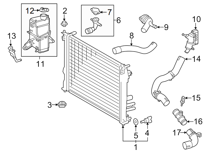 Diagram Radiator & components. for your 2008 Toyota Tundra  Base Extended Cab Pickup Fleetside 