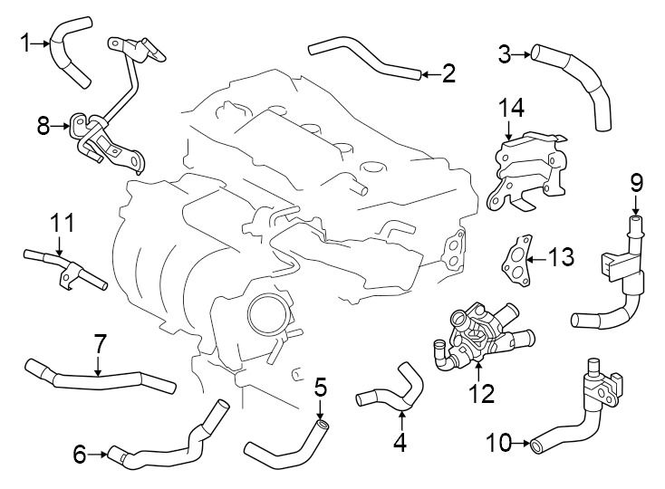 Diagram Hoses & lines. for your 2010 Toyota Matrix   