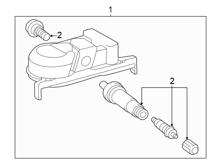 Diagram Tire pressure monitor components. for your Toyota