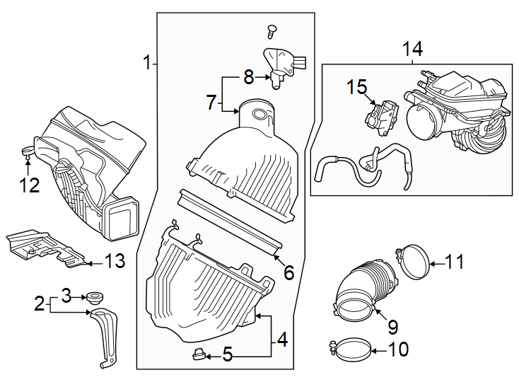 Diagram Engine / transaxle. Air intake. for your Toyota Tacoma  