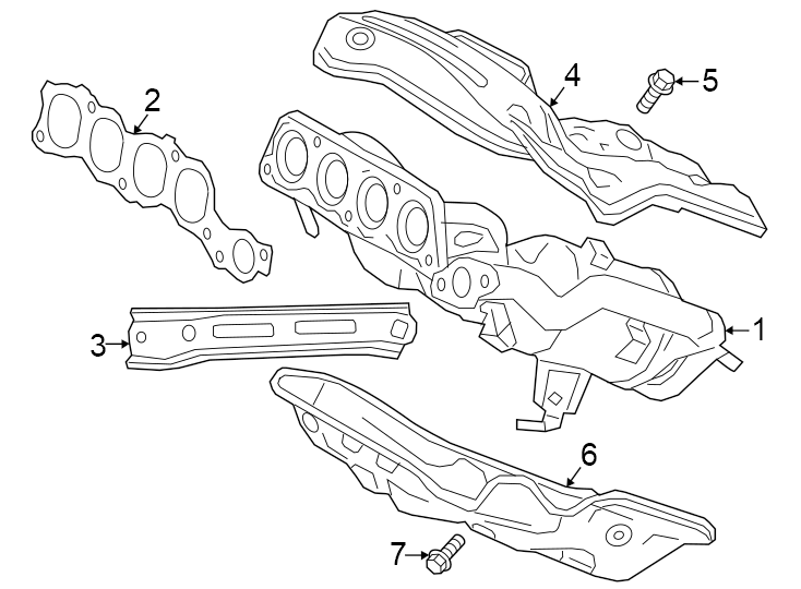 Diagram Exhaust system. Manifold. for your 2022 Toyota 4Runner   