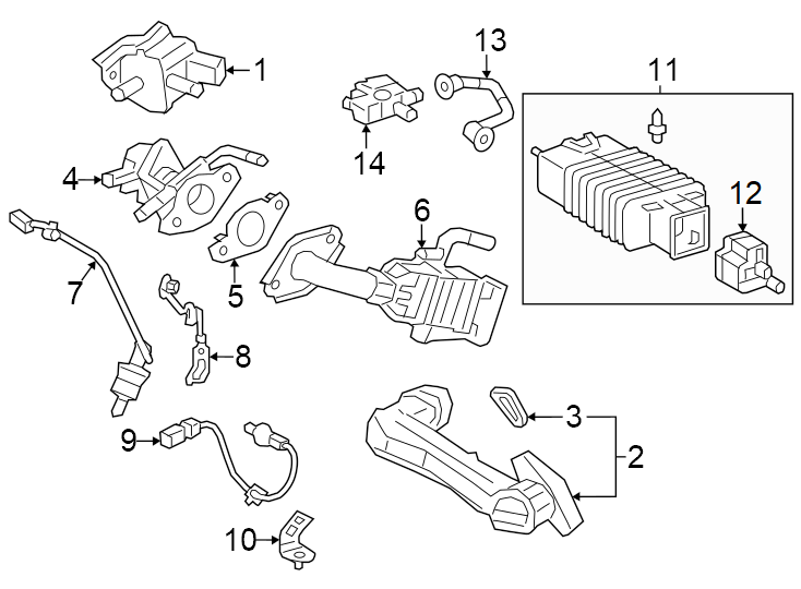 Diagram Emission system. Emission components. for your 2006 Toyota Tacoma 2.7L A/T RWD Base Crew Cab Pickup Fleetside 