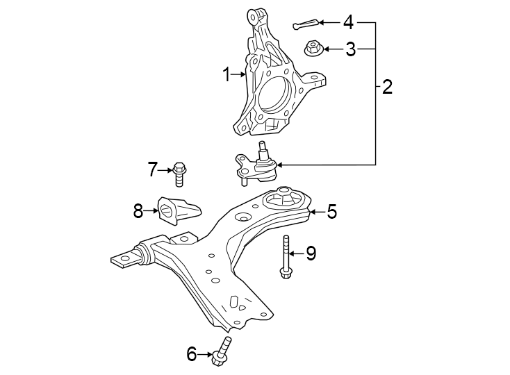 Diagram Front suspension. Suspension components. for your Toyota