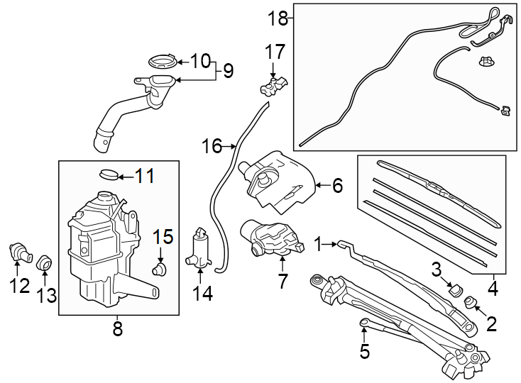 Diagram Windshield. Wiper & washer components. for your 1992 Toyota Corolla  DLX Wagon 