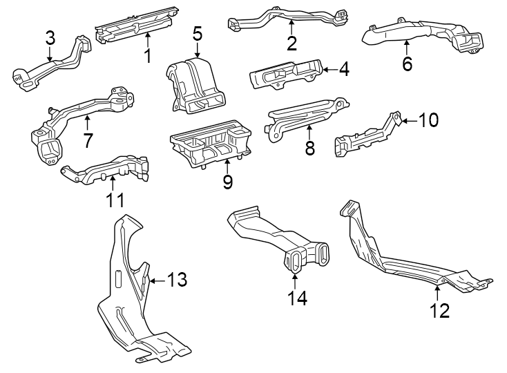 Diagram Instrument panel. Ducts. for your 2024 Toyota Highlander   