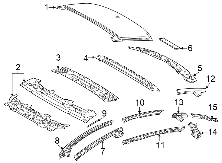 Diagram Roof & components. for your Toyota Crown  