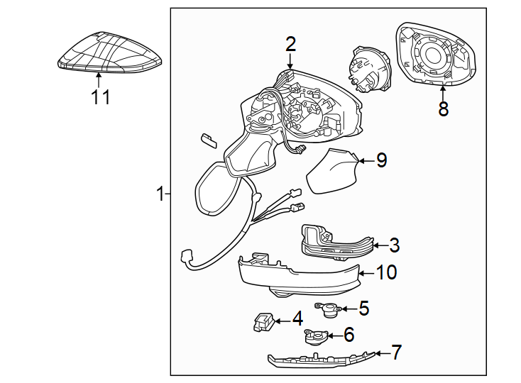 Diagram Front door. Outside mirrors. for your 2012 Toyota Prius Plug-In   