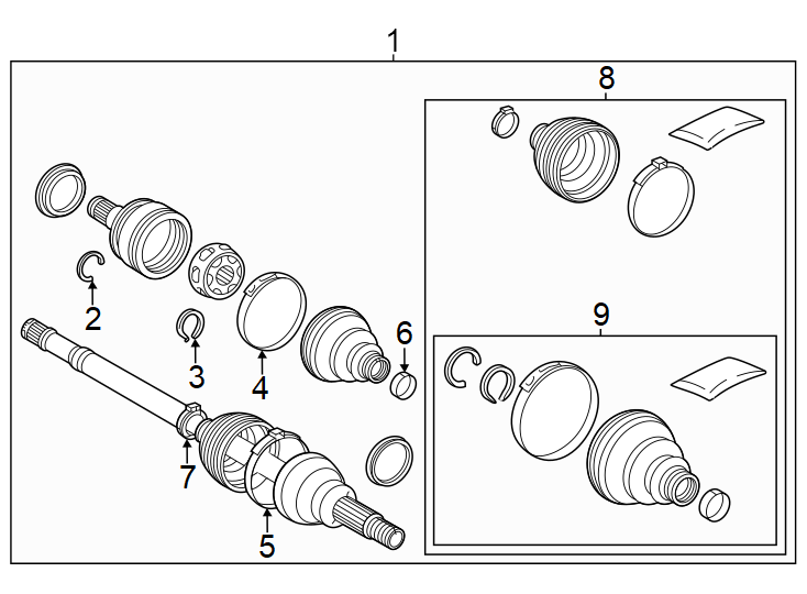 Diagram Rear suspension. Axle shaft. for your 2005 Toyota Corolla   