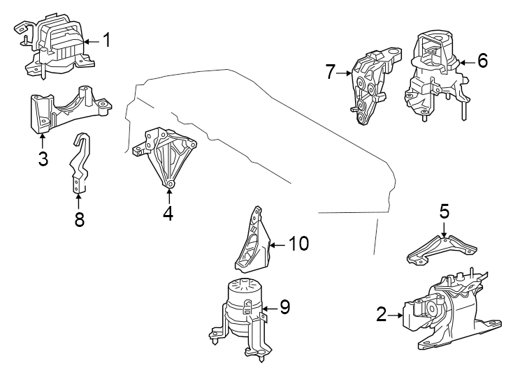 Diagram Engine / transaxle. Engine & TRANS mounting. for your 2007 Toyota RAV4   