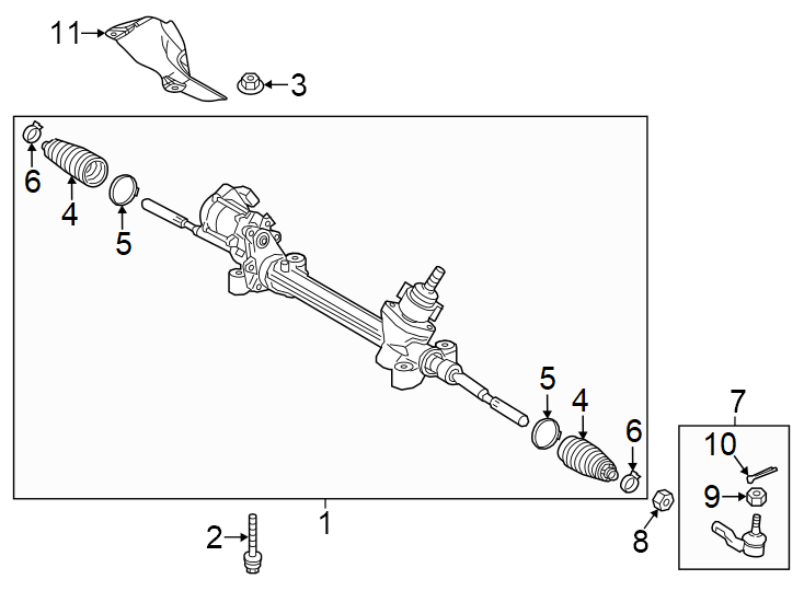 Diagram Steering gear & linkage. for your 2015 Toyota Sienna   