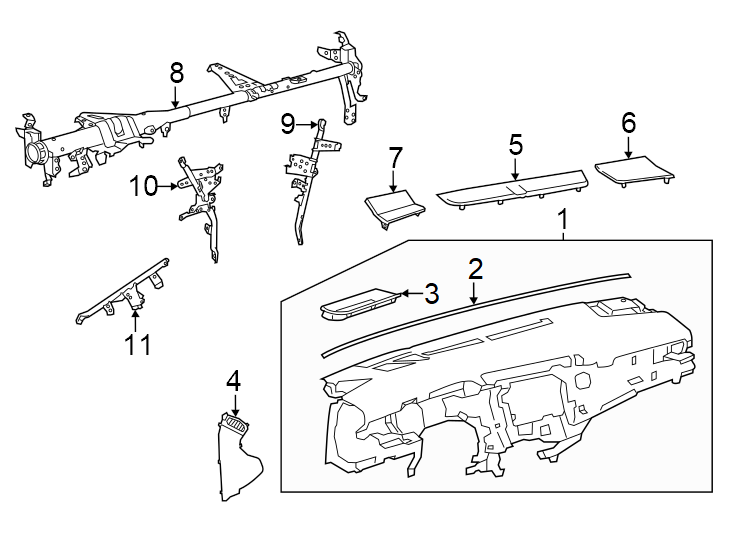 Diagram Instrument panel. for your Toyota