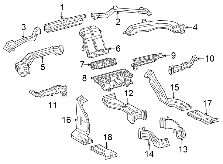 Diagram Instrument panel. Ducts. for your 2008 Toyota Highlander   