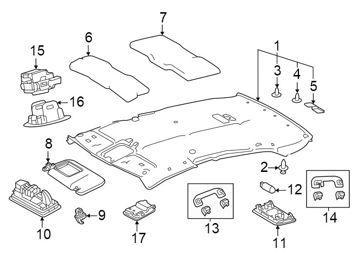 Diagram Interior trim. for your Toyota