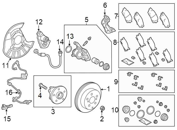 Diagram Rear suspension. Brake components. for your 2021 Toyota GR Supra   